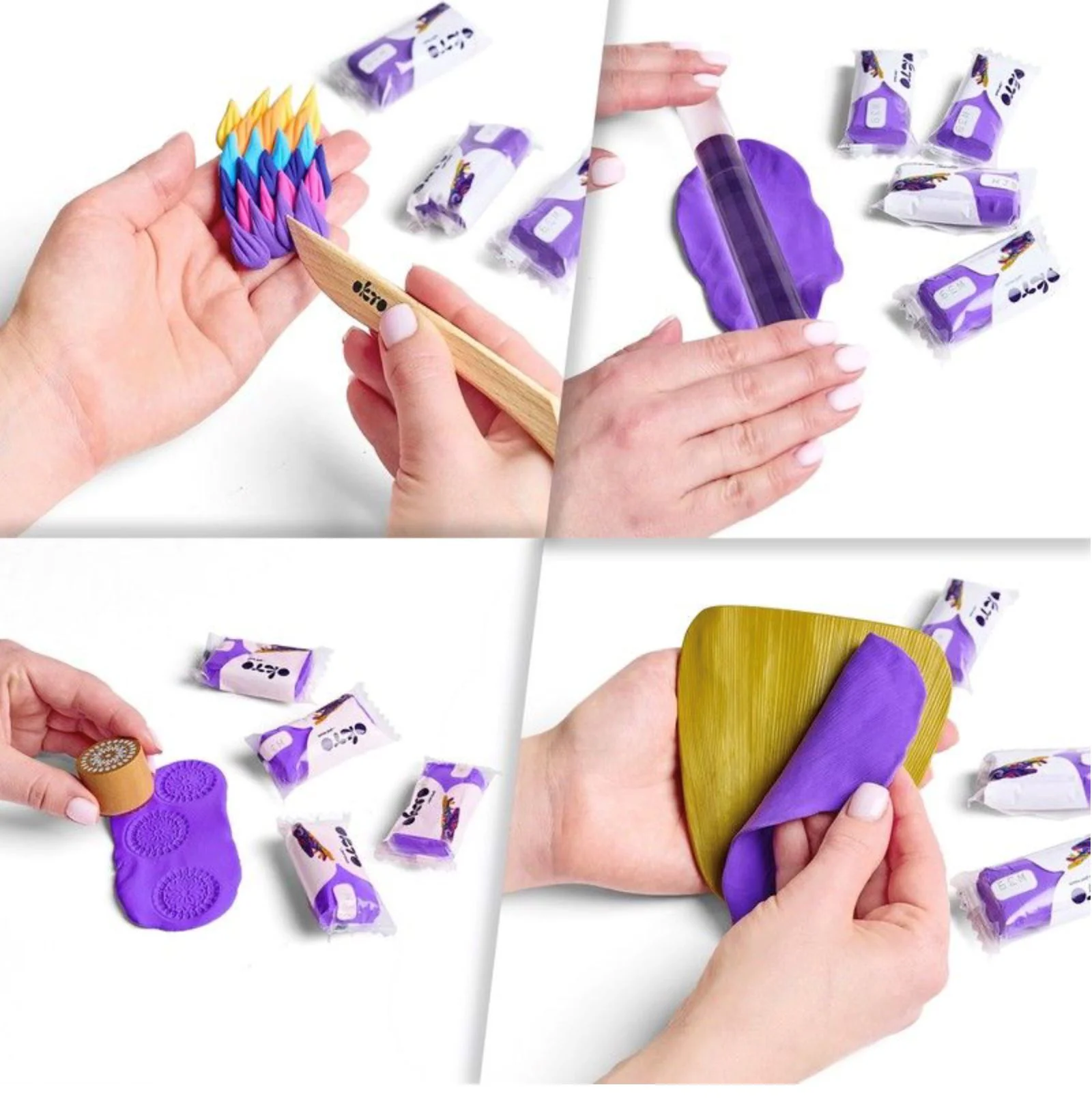 Воздушный пластилин Okto Colours Фиолетовый, 10 эл. foto