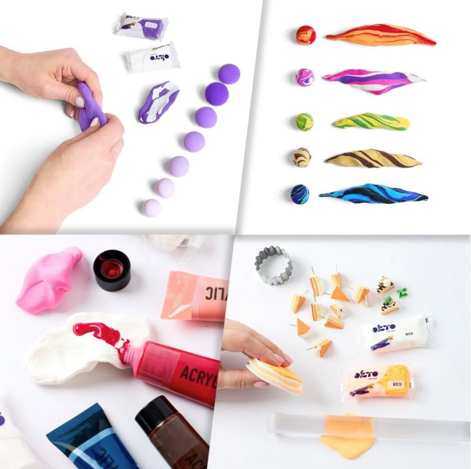 Воздушный пластилин Okto Colours Фиолетовый, 10 эл. foto