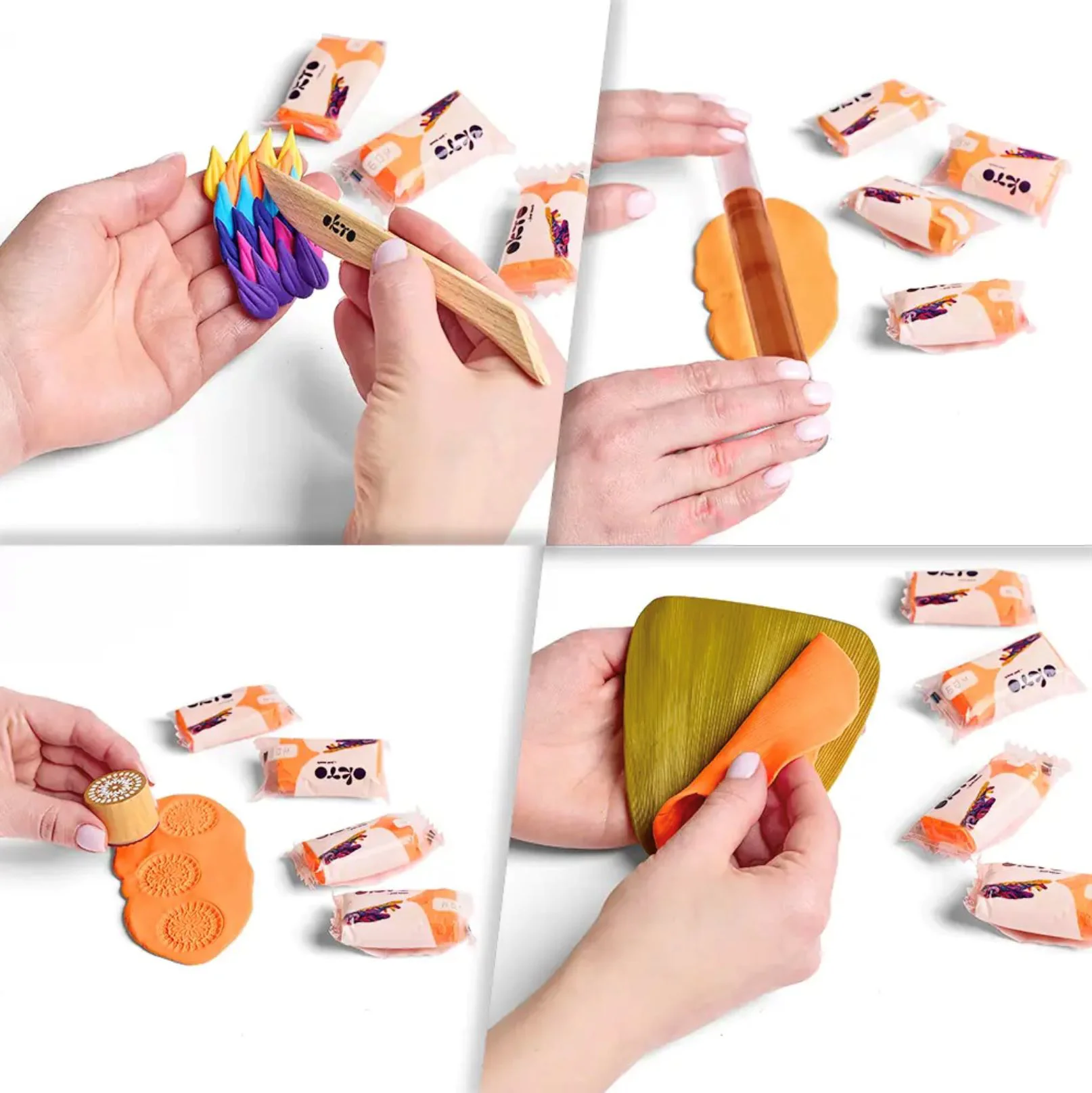 Воздушный пластилин Okto Colours Оранжевый, 10 эл. foto