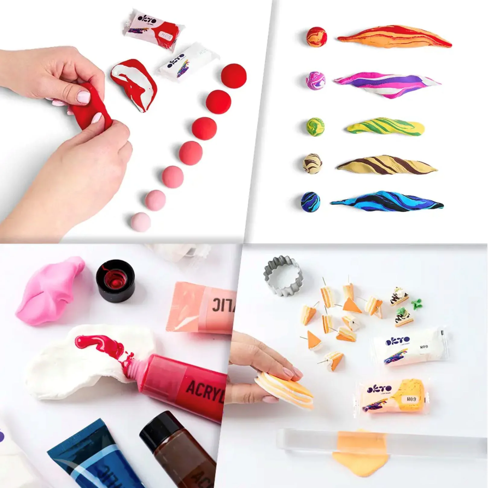 Воздушный пластилин Okto Colours Красный, 10 эл. foto