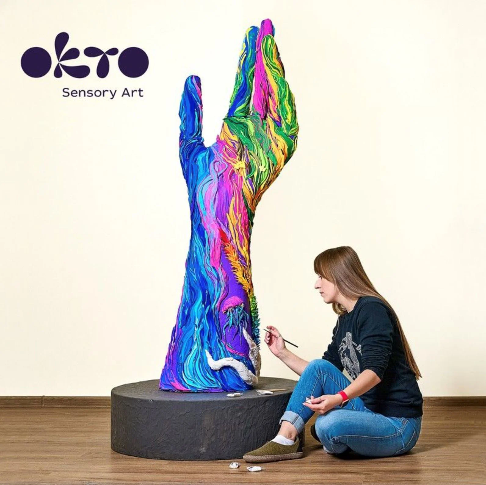 Воздушный пластилин Okto Colours Зелёный, 10 эл. foto