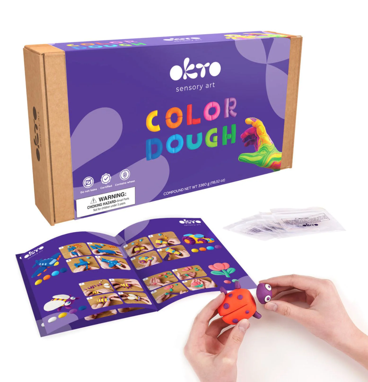 Набор для лепки Okto Air Dough, 8 цветов, 96 шт. foto