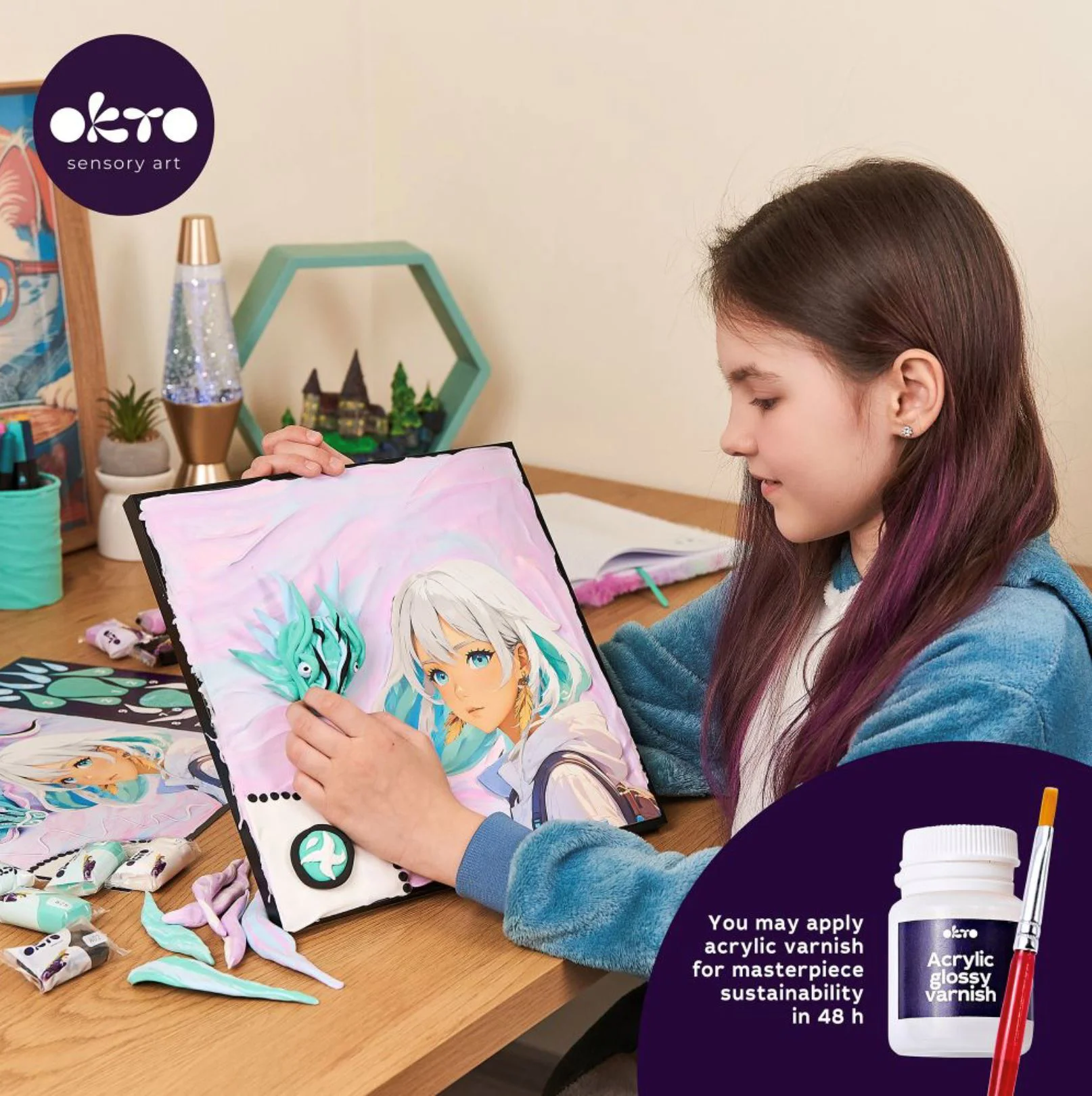 Набор для творчества Okto Air Clay Манга 29×29 см foto