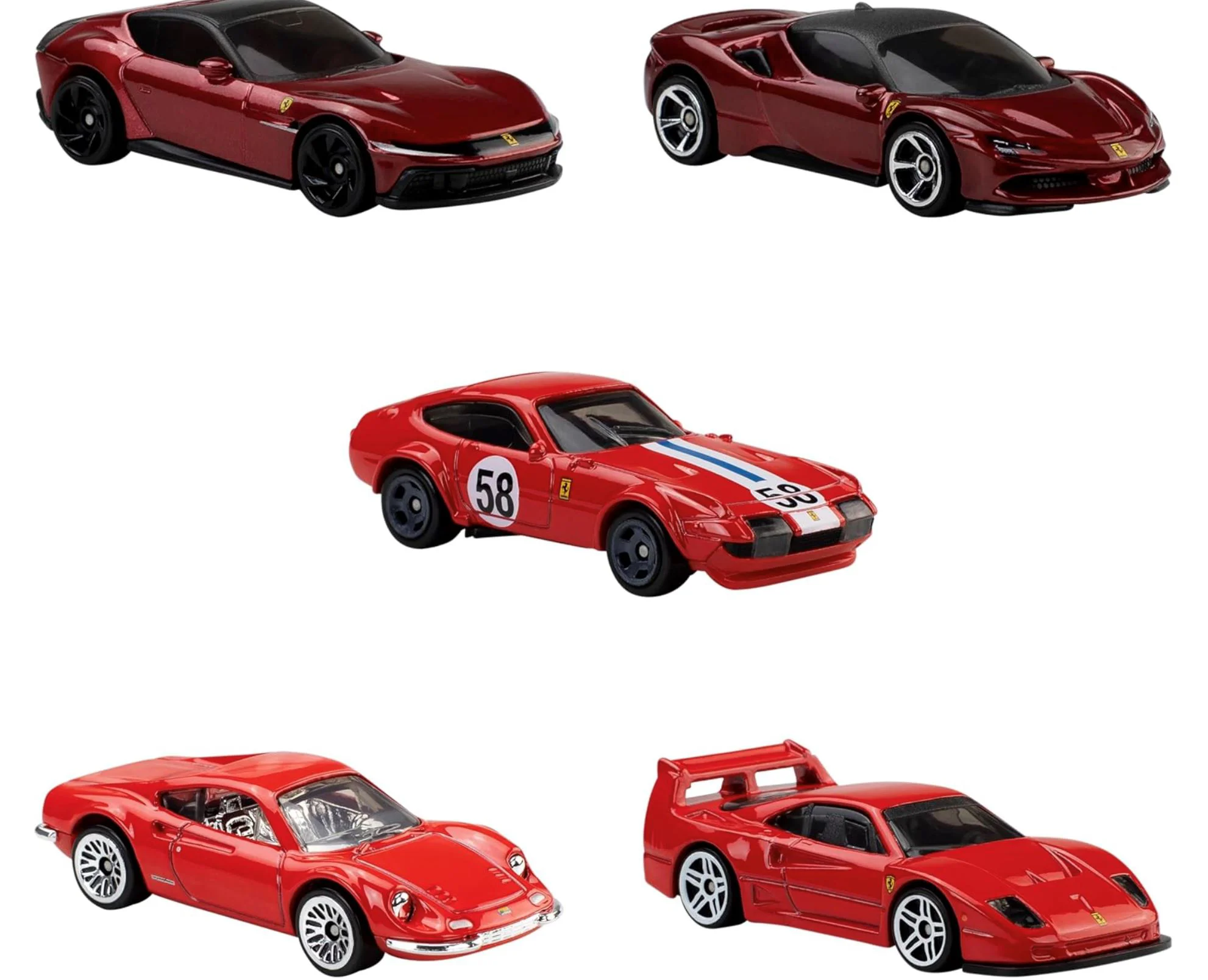 Set de masinute Hot Wheels Ferrari, 1:64 foto