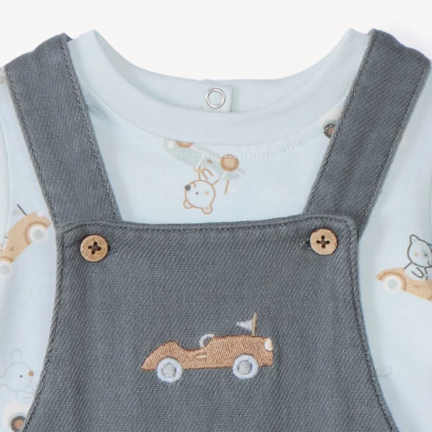 Orchestra Set 2 piese Totomobile - tricou si salopeta scurta foto