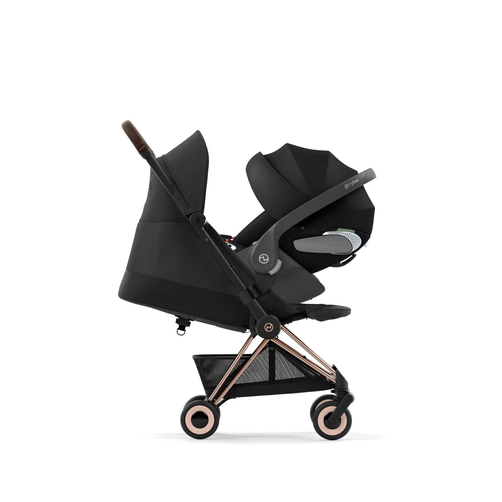 Carucior Cybex Coya Rosegold Sepia Black foto