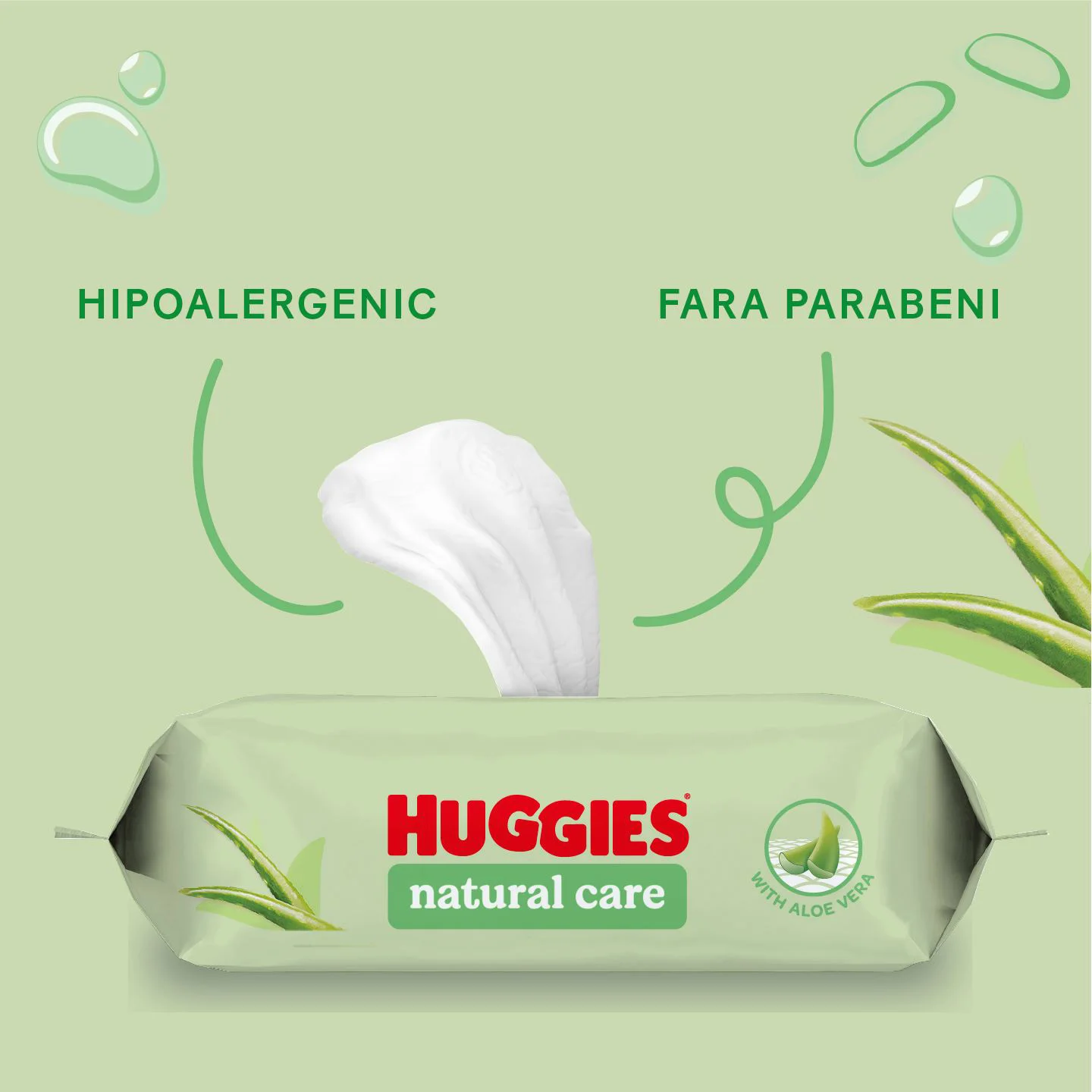 Servetele umede Huggies Natural Care, 168 buc. foto