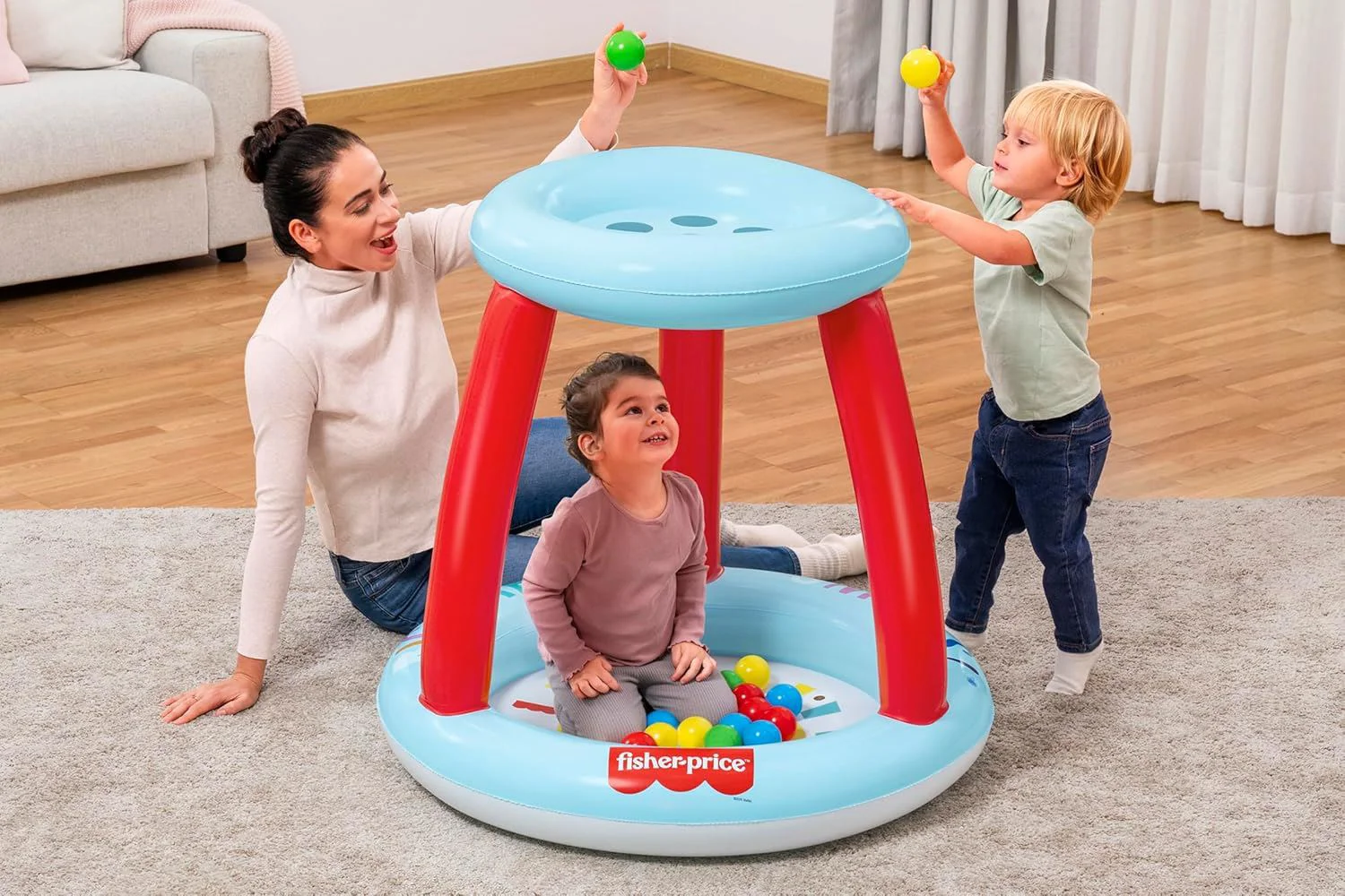 Jucarie gonflabila cu bile Bestway Fisher Price, 89x89x84 cm foto