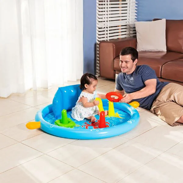 Piscina cu parasolar Bestway Scoica de mare, 115x89x76 cm foto