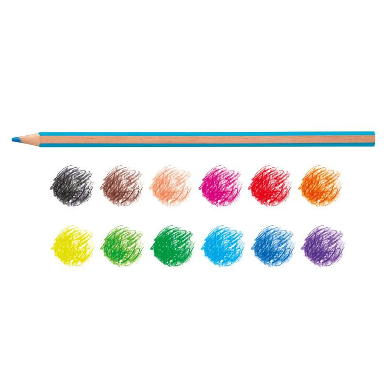 Set creioane colorate hexagonale Carioca Supercolor, 12 buc. foto