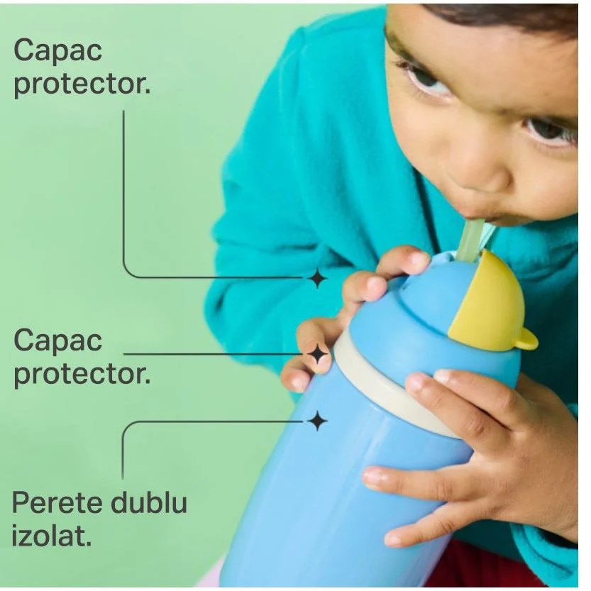 Cana izoterma cu pai Tommee Tippee Explora Blue (12+ luni), 266 ml foto
