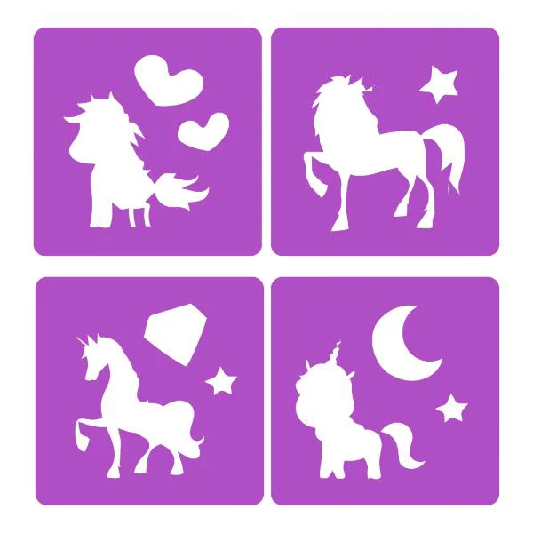 Набор мелков Unicorn Toi-Toys, 6 шт. + 4 трафарета foto