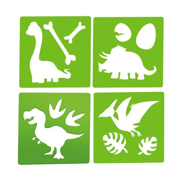Набор мелков Dinosaur Toi-Toys, 6 шт. + 4 трафарета foto