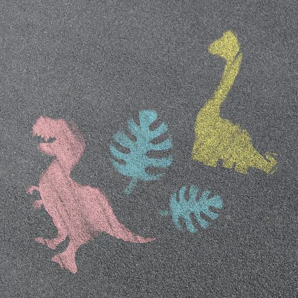 Набор мелков Dinosaur Toi-Toys, 6 шт. + 4 трафарета foto