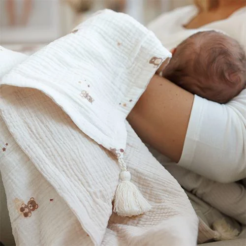 Paturica din muselina BabyOno Beige, 75x100 cm foto