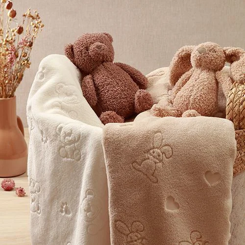 Paturica moale cu jucarie de plus BabyOno Beige, 75x100 cm foto
