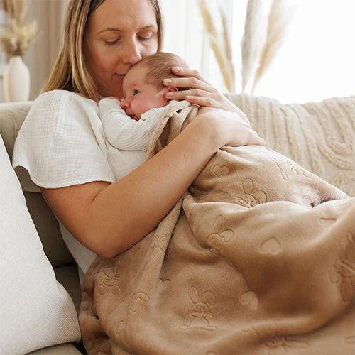 Paturica moale cu jucarie de plus BabyOno Beige, 75x100 cm foto