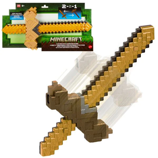 Пиксельный меч и кирка 2 в 1 Mattel Minecraft foto