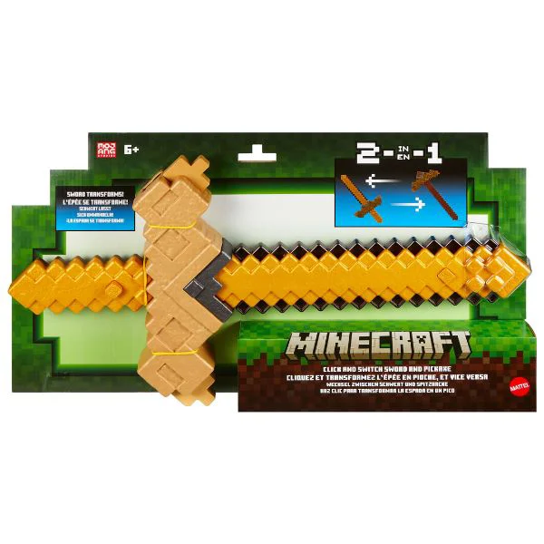 Пиксельный меч и кирка 2 в 1 Mattel Minecraft foto