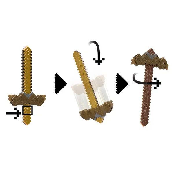 Пиксельный меч и кирка 2 в 1 Mattel Minecraft foto