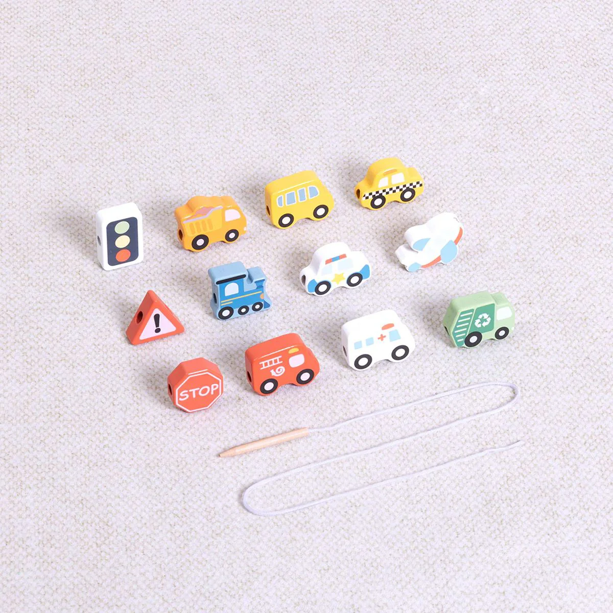 Jucarie din lemn de tras Tooky Toy Transport foto