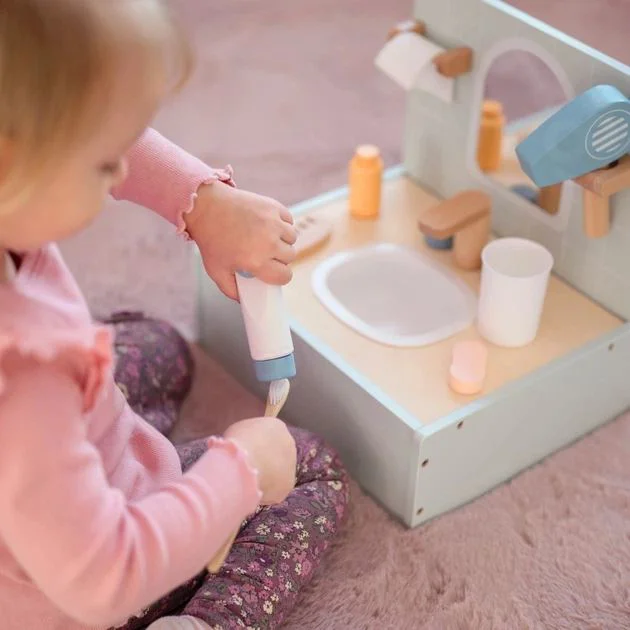 Деревянный игровой набор Tooky Toy Ванная с аксессуарами foto