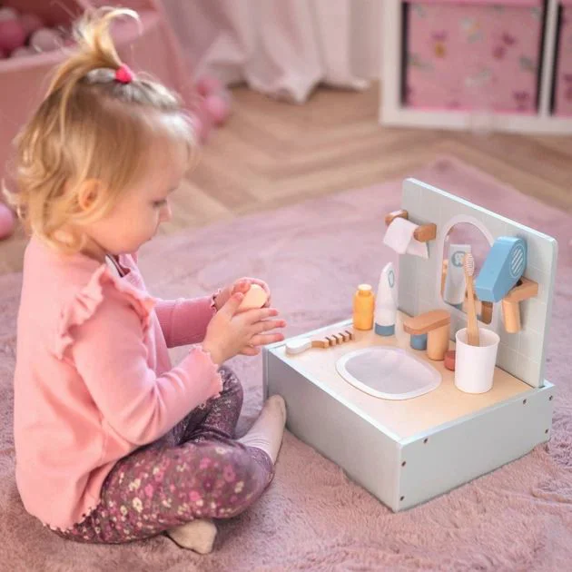 Деревянный игровой набор Tooky Toy Ванная с аксессуарами foto