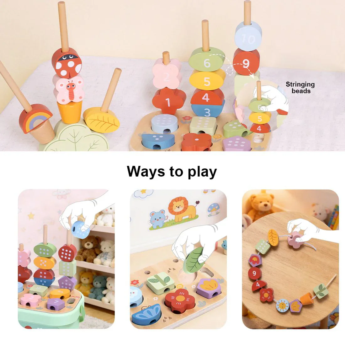 Деревянный развивающий набор Tooky Toy Montessori Волшебный сад foto