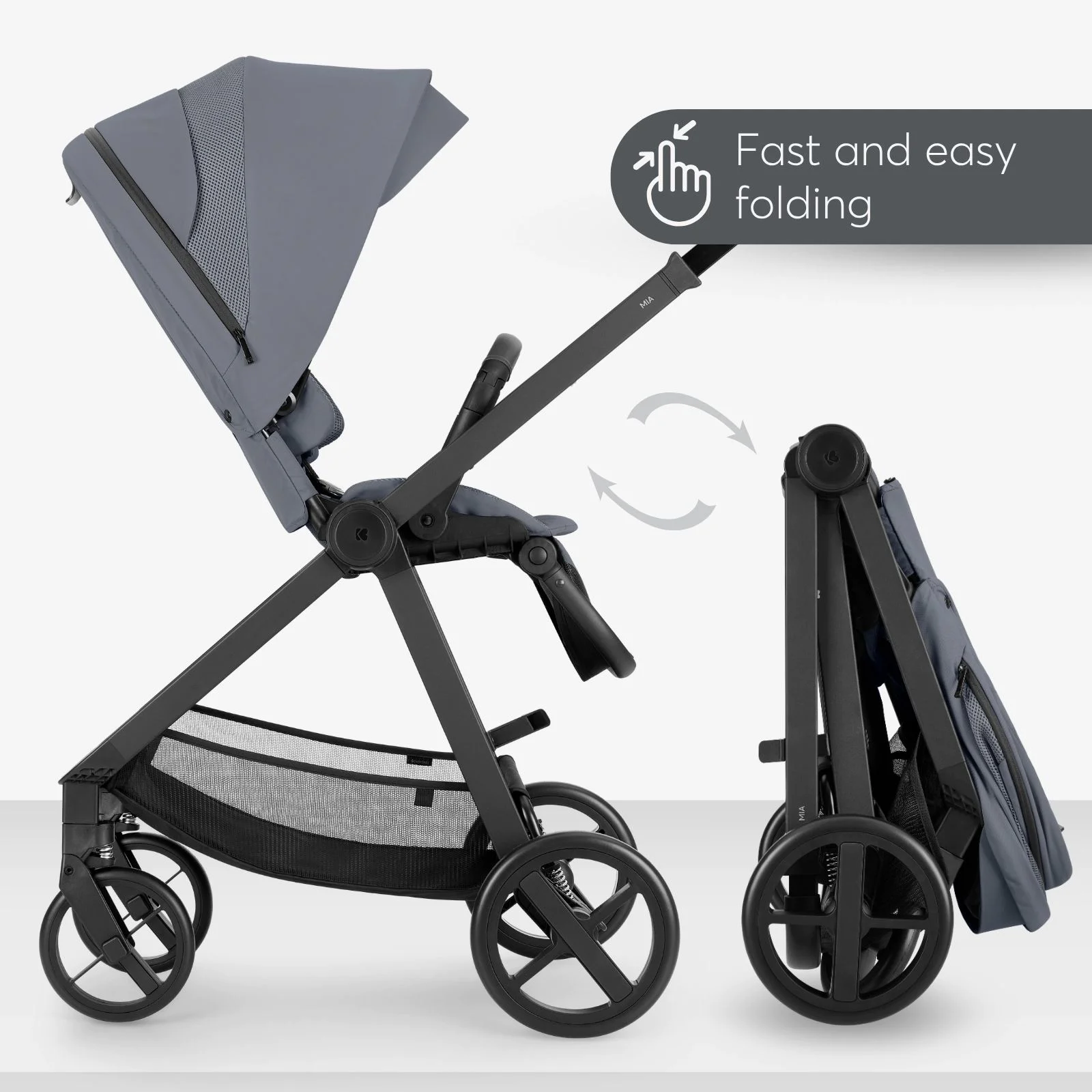 Carucior 3 in 1 KikkaBoo Mia Grey 2026 foto