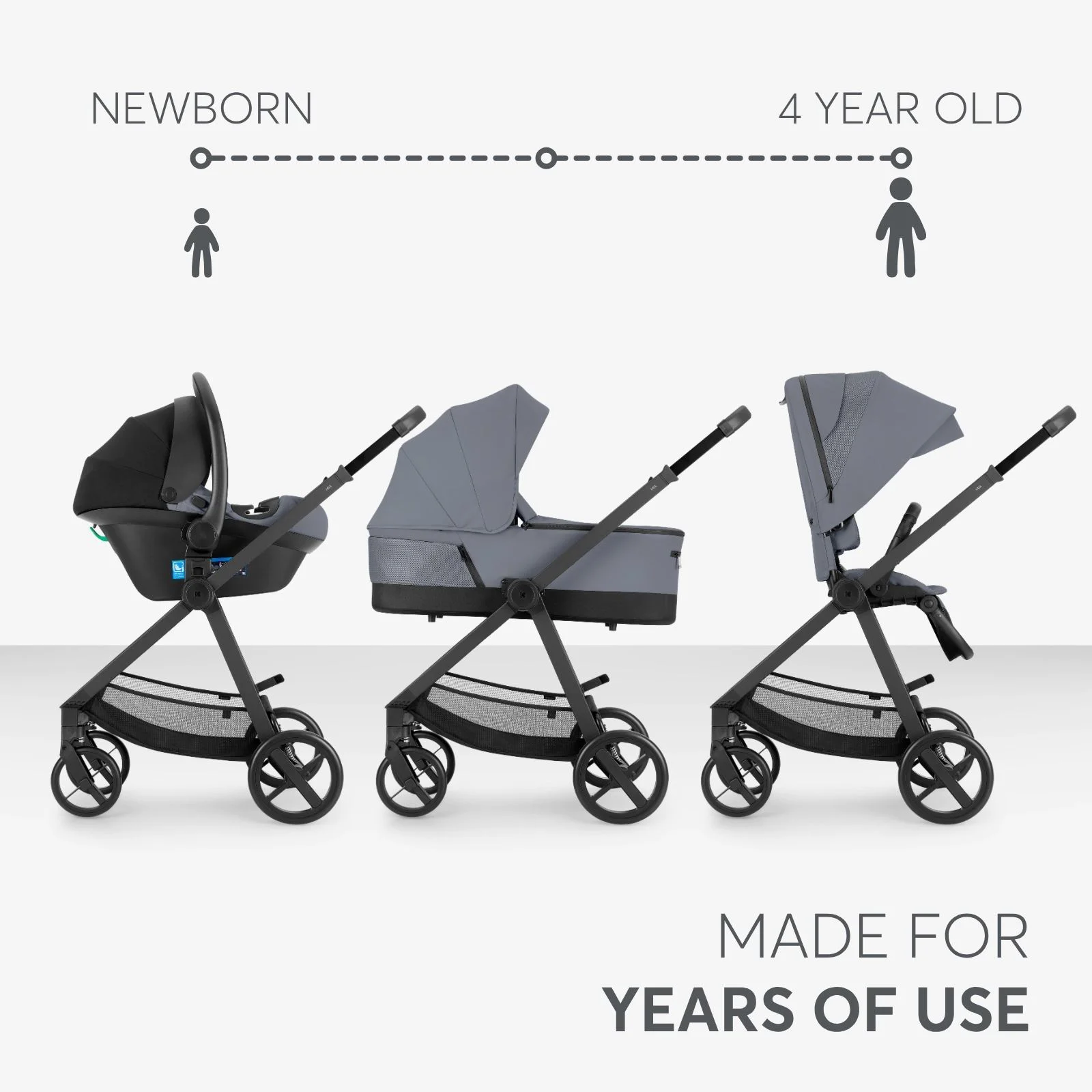 Carucior 3 in 1 KikkaBoo Mia Grey 2026 foto