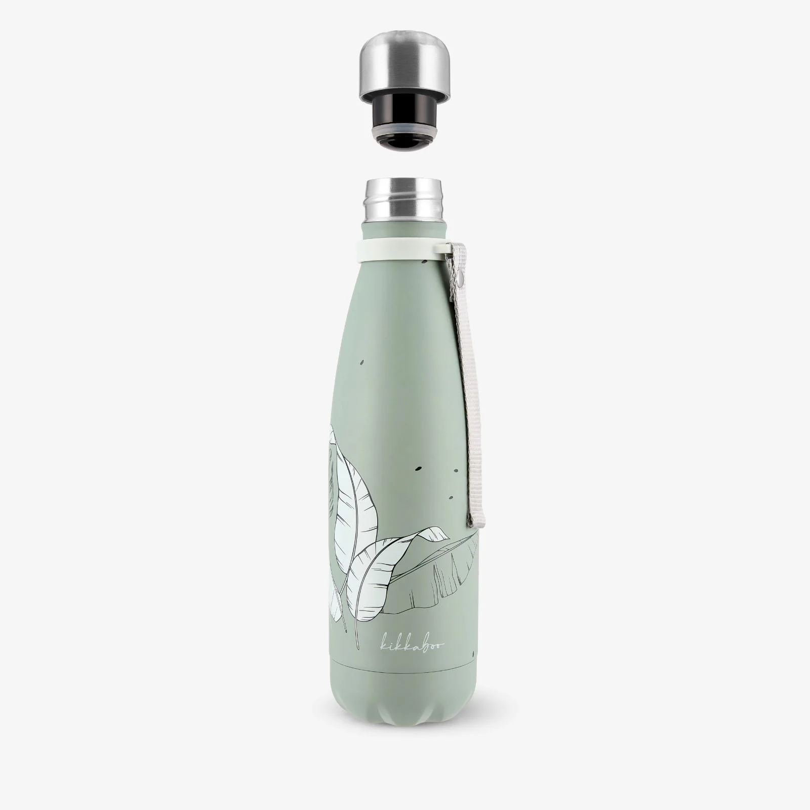 Termos din otel inoxidabil KikkaBoo Flora Sage, 500 ml foto