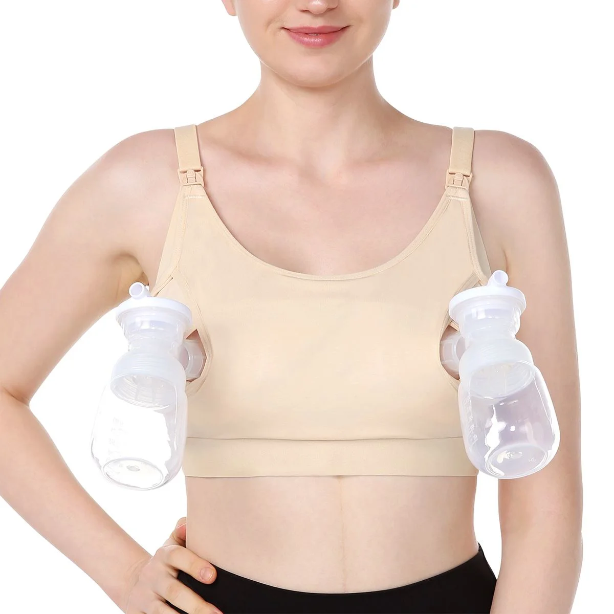 Бюстгальтер-топ для сцеживания без рук Momcozy YN08 Skin, 2XL foto