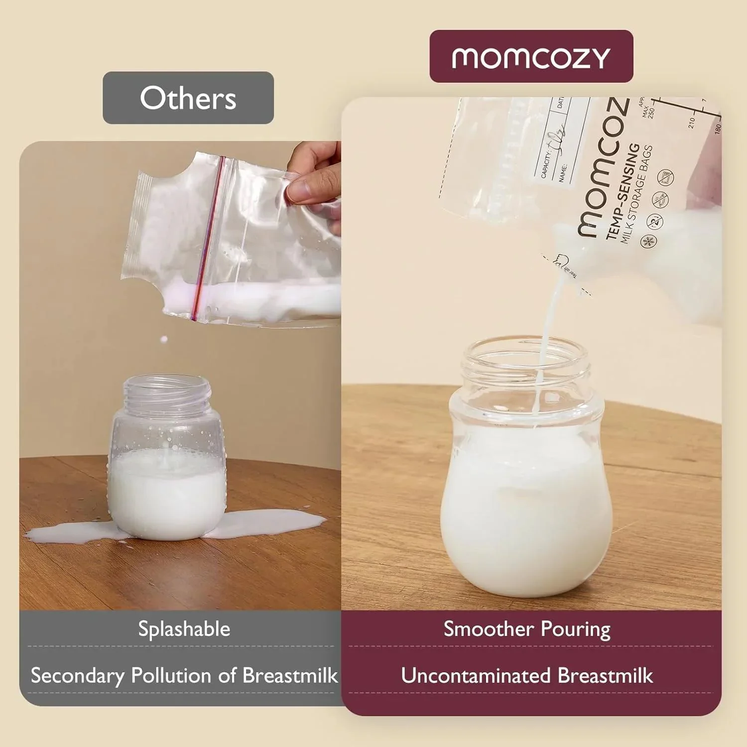 Пакеты для хранения грудного молока Momcozy, 60 шт. foto