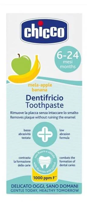 Pasta de dinti pentru copii cu flour Chicco cu gust de mar si banana (6+ luni) , 50 ml foto