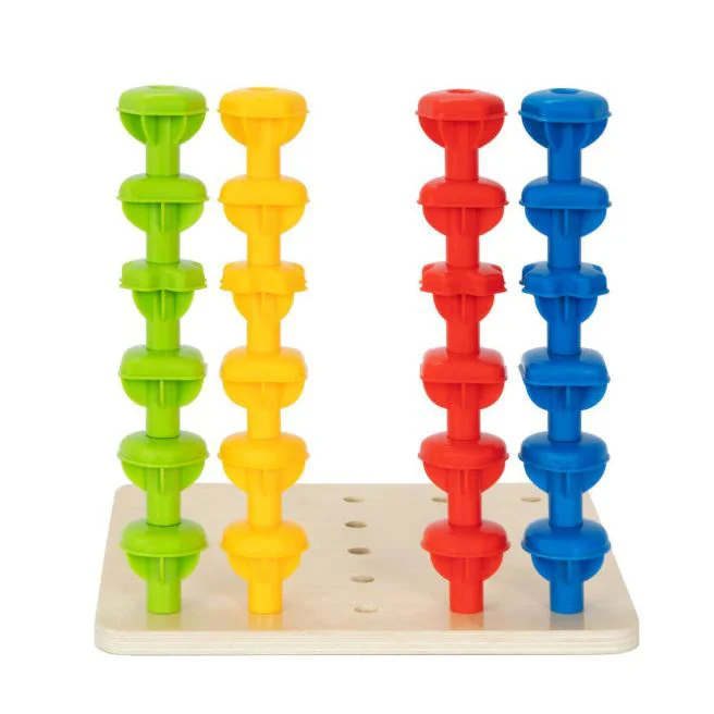 Деревянный игровой набор 2 в 1 Tooky Toy Мозаика и шнуровка foto