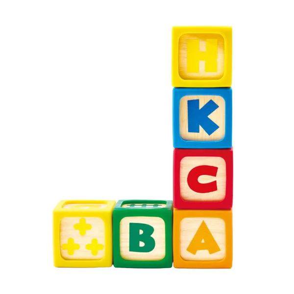 Деревянные кубики с силиконовыми краями Hape, 10 шт. foto