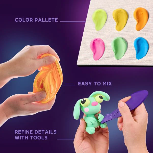 Творческий набор с воздушным пластилином Okto DIY Air Clay Маленькие миры. Зайчик на Луне foto