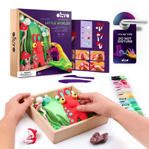 Творческий набор с воздушным пластилином Okto DIY Air Clay Маленькие миры. Тролль foto