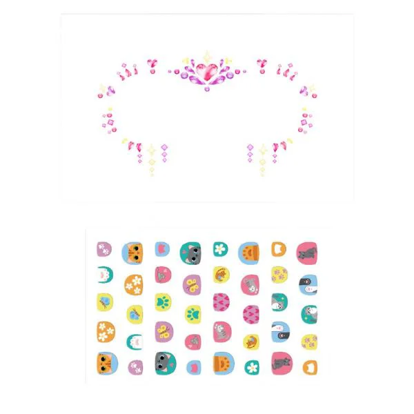 Set de pietricele si stickere pentru fata si unghii Dodo "Doamna Pisicuta" foto
