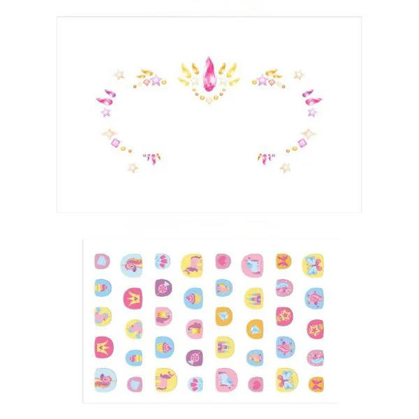 Set de pietricele si stickere pentru fata si unghii Dodo "Printesa Unicorn" foto
