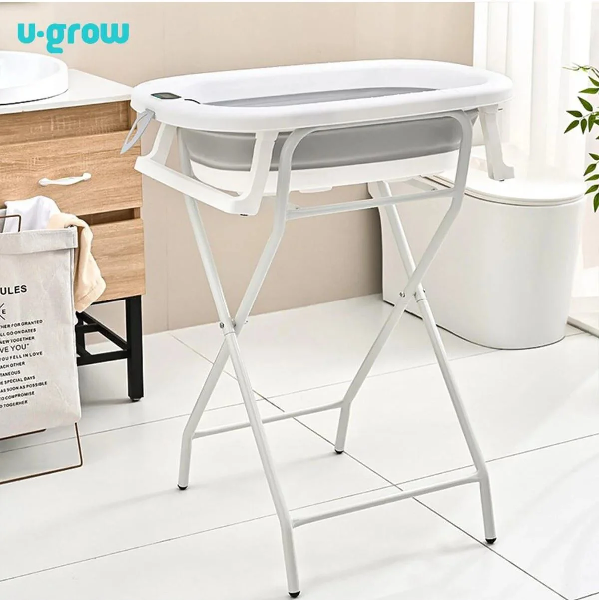 Складная ванночка U-Grow с металлической подставкой и термометром foto