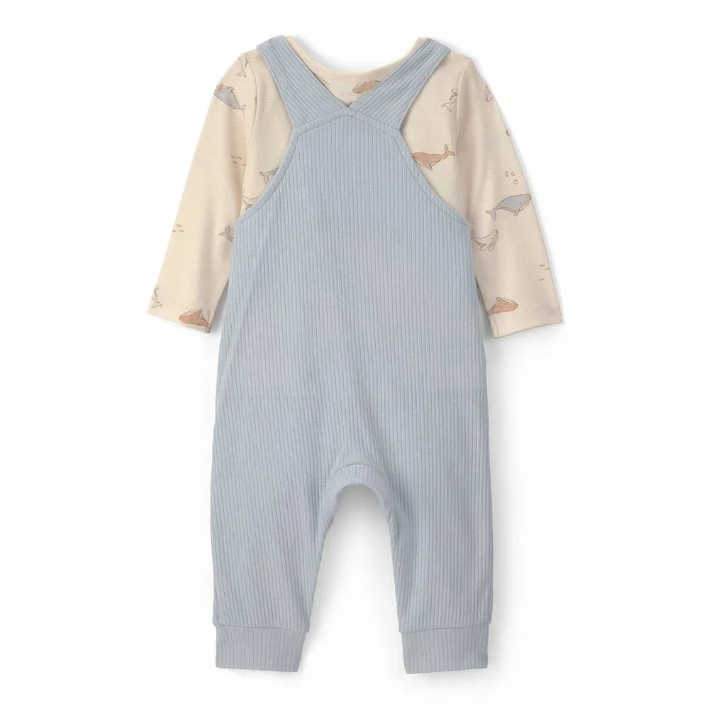 Carter's Set 2 piese Whale - salopeta si tricou cu maneca lunga foto