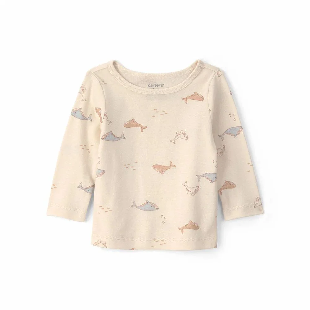 Carter's Set 2 piese Whale - salopeta si tricou cu maneca lunga foto