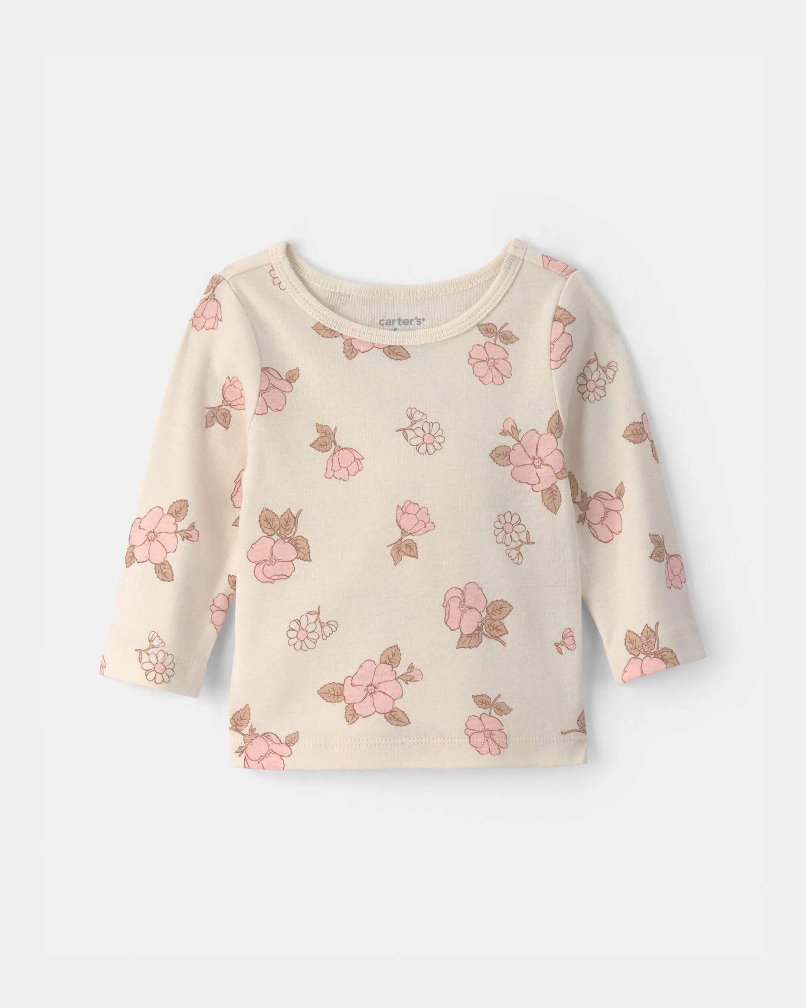 Carter's Set 2 piese Pink Florals - salopeta si tricou cu maneca lunga foto