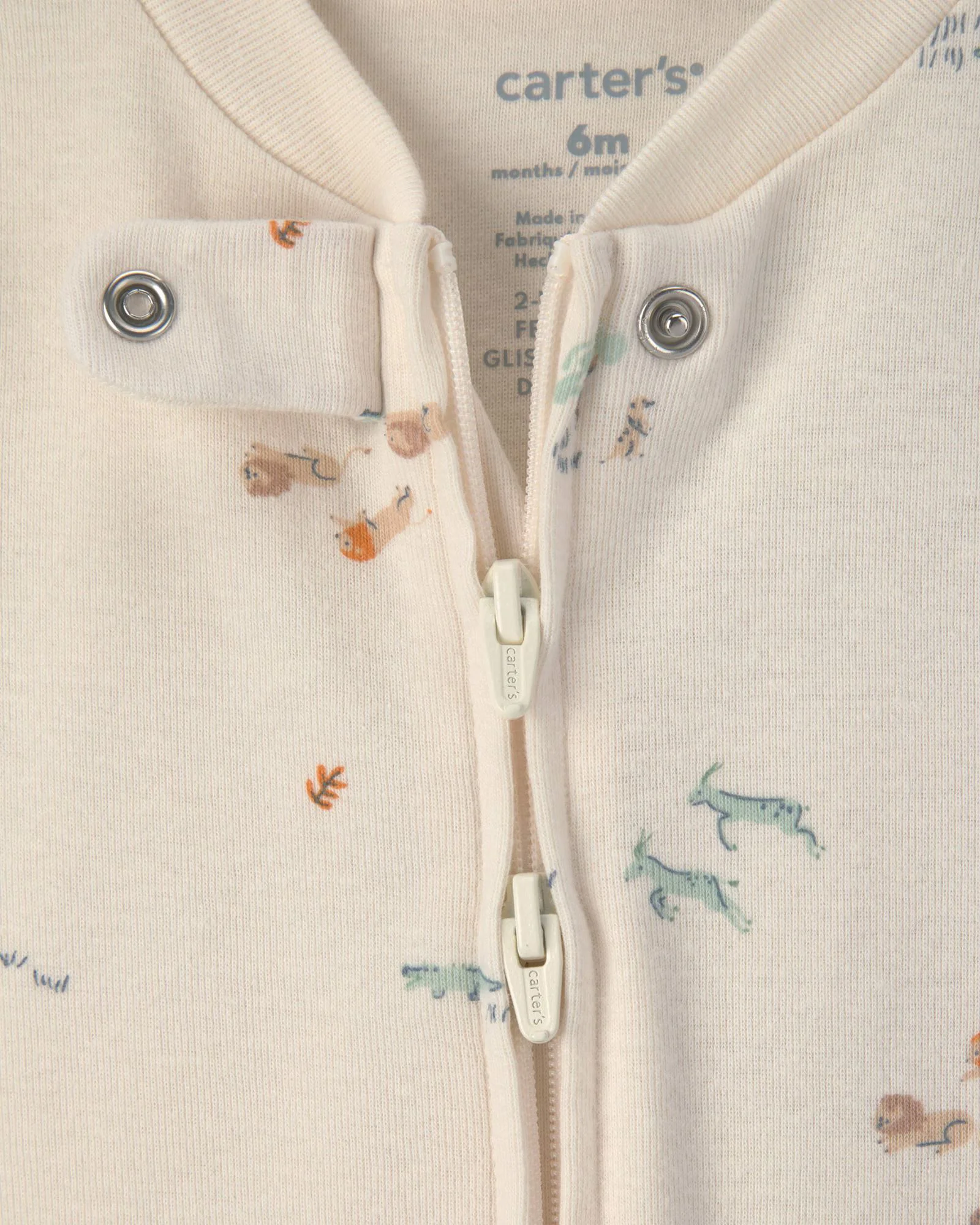 Carter's Set 2 pijamale cu talpa Safari & Stripes foto