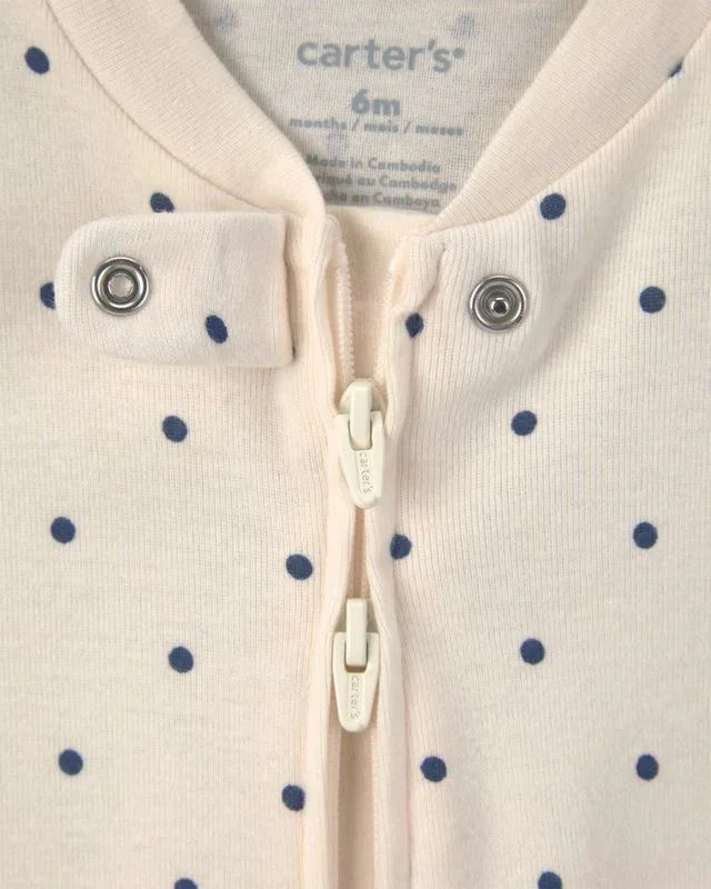 Carter's Набор из 2 пижам с закрытыми ножками Polka Dots & Navy Cherries foto