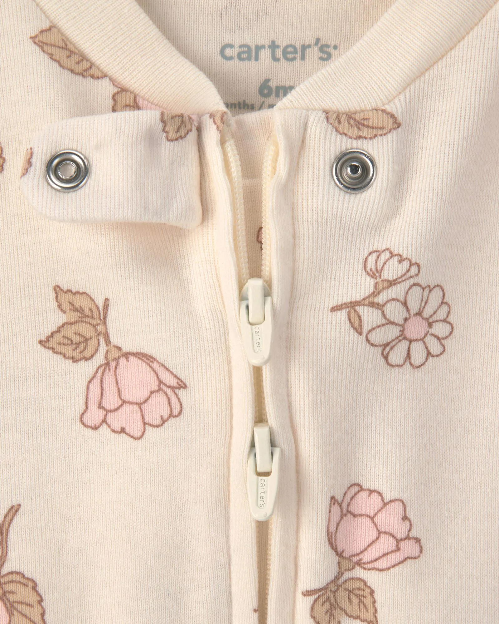 Carter's Set 2 pijamale cu talpa Floral & Stripes foto