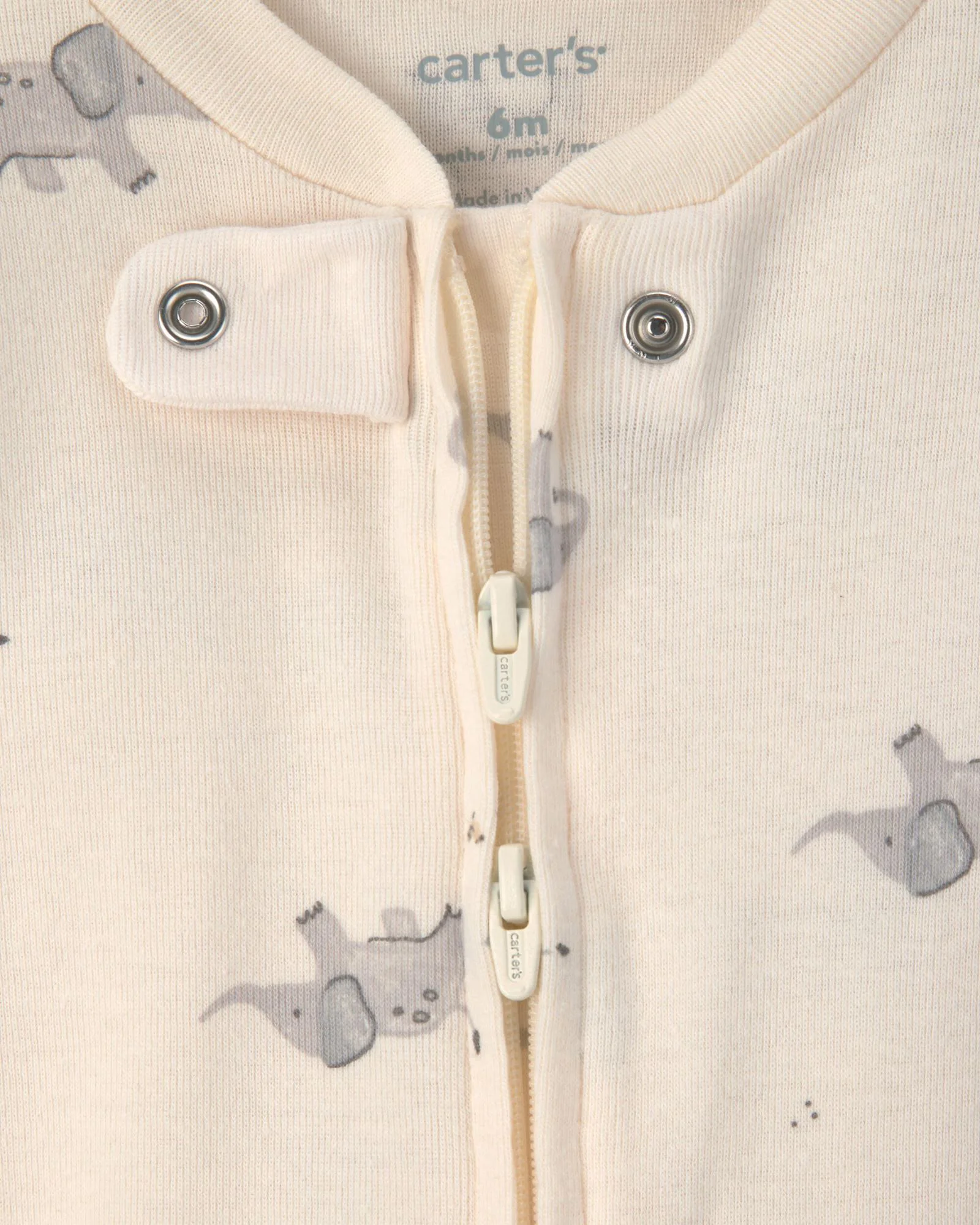 Carter's Set 2 pijamale cu talpa Elephant & Stripes foto