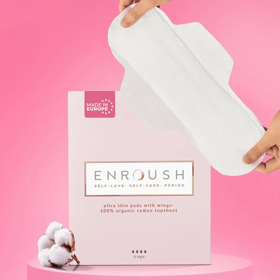 Absorbante din bumbac organic Enroush Night, 8 buc. foto