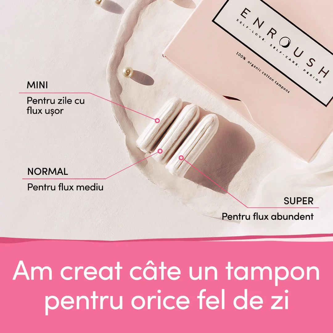 Tampoane din bumbac organic Enroush Super, 16 buc. foto
